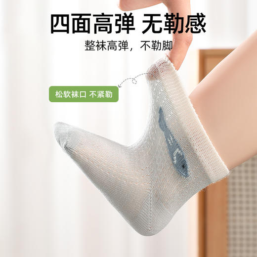 贝肽斯婴儿袜子夏季薄款儿童卡通无骨中筒袜宝宝柔软透气网眼袜 商品图4