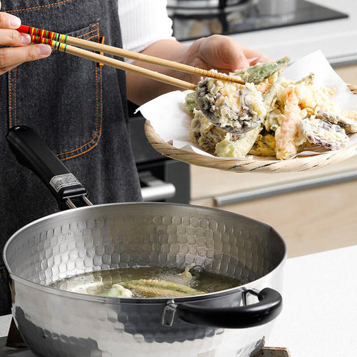 YOSHIKAWA 日本进口吉川雪平锅 不锈钢锅汤锅奶锅泡面煮面油炸锅树脂手柄24cm 商品图8