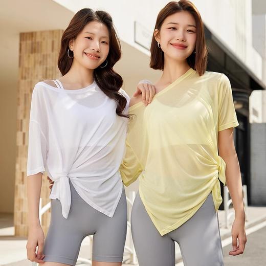 Neverme 2025春夏中长袖瑜伽防晒罩衫ST4933 圆领开拆下摆 多种穿搭方式 商品图4