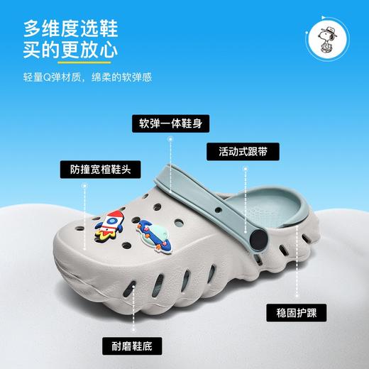 【秒杀】SNOOPY史努比儿童凉鞋软底夏季透气中大童凉拖鞋防滑男童洞洞鞋30-41 商品图3