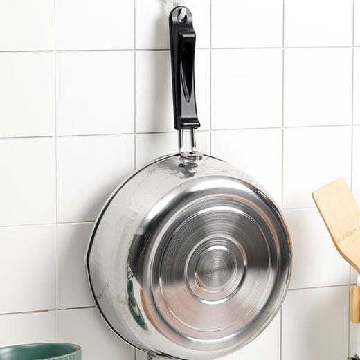 YOSHIKAWA 日本进口吉川雪平锅 不锈钢锅汤锅奶锅泡面煮面油炸锅树脂手柄24cm 商品图3