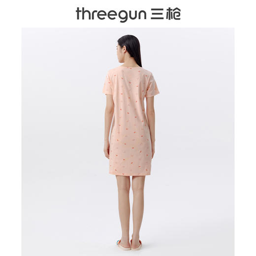 Threegun三枪 【水柔棉】圆领短袖女士家居裙睡裙-70479A011 商品图10
