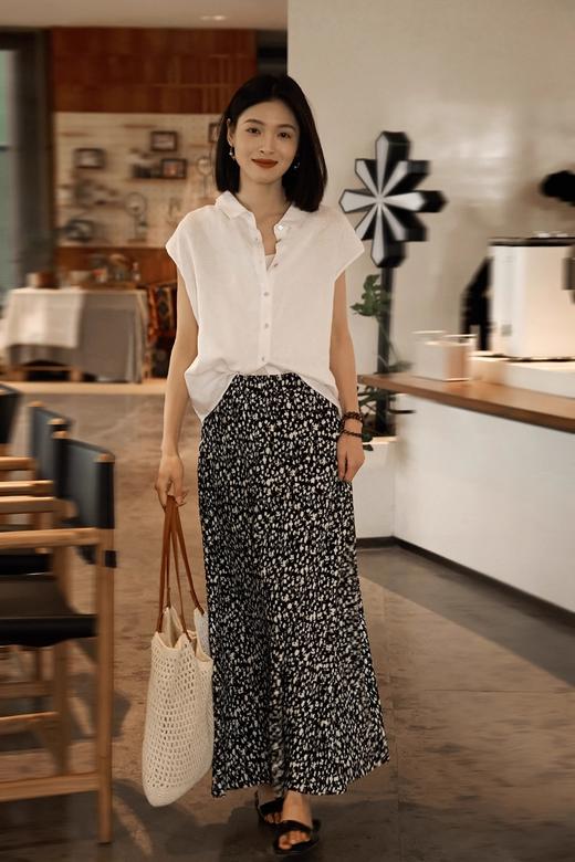 Charming姹弥 · 双穿棉麻衬衣+长款A字裙，遮肉显瘦，解锁N种少女感穿搭！ 商品图4