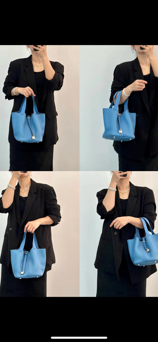 爱马仕 菜篮子 18 蓝色 togo皮 手提包 商品图3