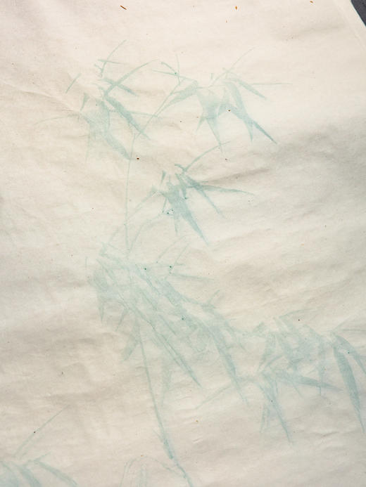 60-70年代上海朵云轩精制木版水印四尺全长大画笺(竹，色标:湖绿) 商品图7