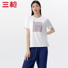 Threegun三枪 【爽滑竹棉】印花圆领女士短袖上衣打底衫-24110A011 商品缩略图4