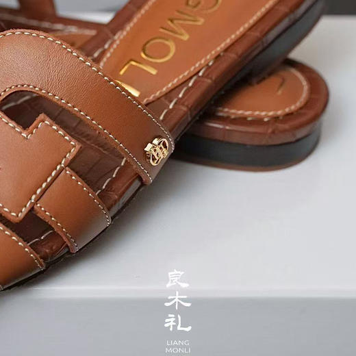 【特价不退不换】良木礼牛皮凉拖鞋（138-18） 商品图1