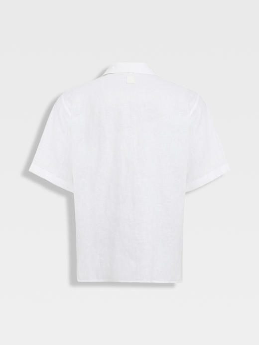 callisto纯净白亚麻休闲衬衫 商品图1