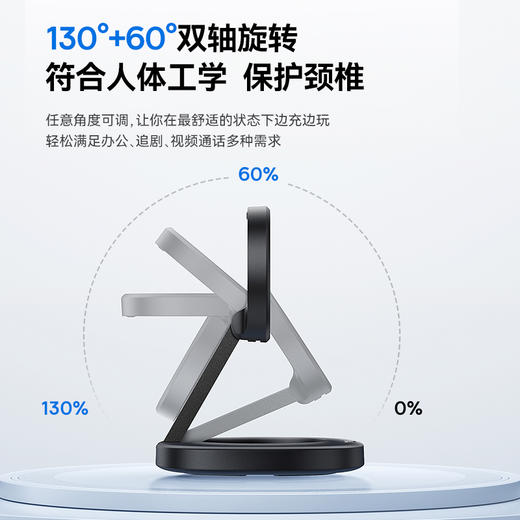 倍思 EnerFill满电 FF11 折叠无线充电器 Qi2 15W（含：1m C To C 数据线 ） 商品图4