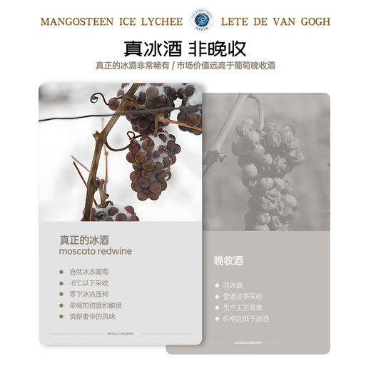 梵高之夏山竹荔枝莫斯卡托冰爽白葡萄酒 小甜酒甜白果酒夏日微醺 两支装375ml*2 商品图4