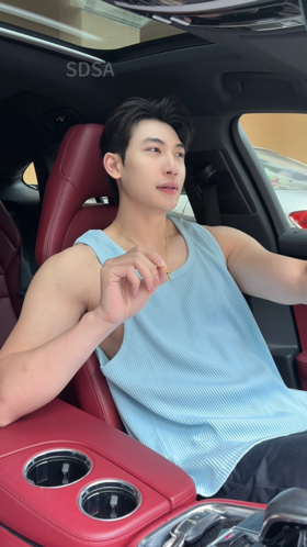 T1456时尚夏季新款针织条纹设计男士背心潮流百搭运动无袖宽松休闲上衣