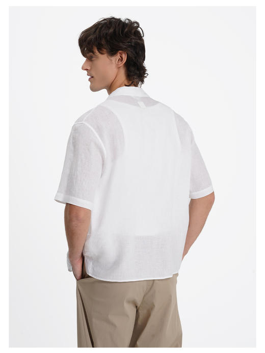 callisto纯净白亚麻休闲衬衫 商品图4