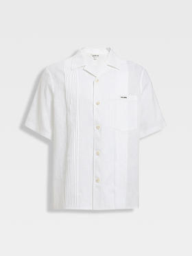 callisto纯净白亚麻休闲衬衫