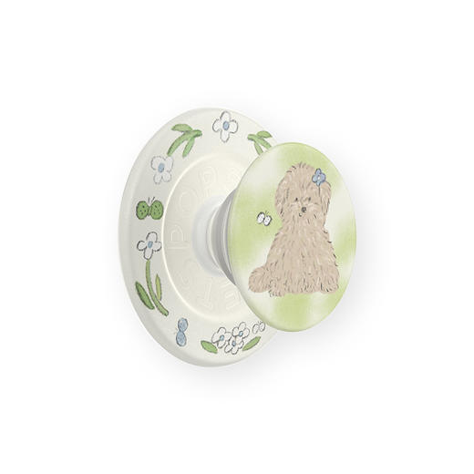 【青青呼吸】微风小狗·MagSafe圆啪嗒 MAGSAFE磁吸手机气囊支架 Round圆啪嗒系列 绿色 小狗 拼贴 商品图0