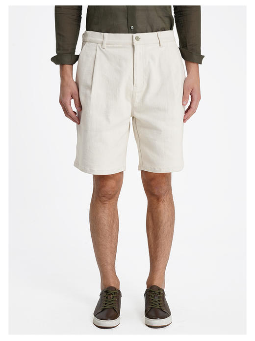 callisto糯米白棉混纺微阔休闲短裤 商品图2