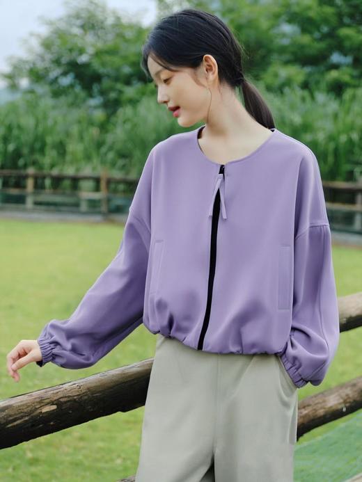 女王节抢购价-不支持退  不支持退货【自营】超值促→粉弟2025秋款新品 紫藤萝色系棒球领外套-喜出 商品图1