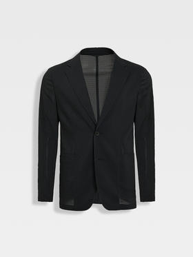 callisto璀璨黑立体微泡小棋盘格进口面料休闲西服