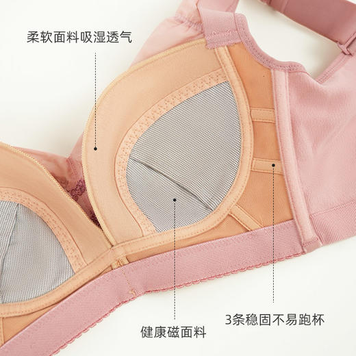 【秒杀品不退不换】皇家丽美无钢圈聚拢文胸大胸显小健康磁养护胸部内衣WW1803-1-75BCD 商品图2
