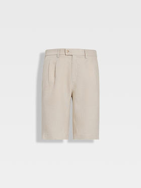 callisto糯米白百分百亚麻老钱风休闲短裤