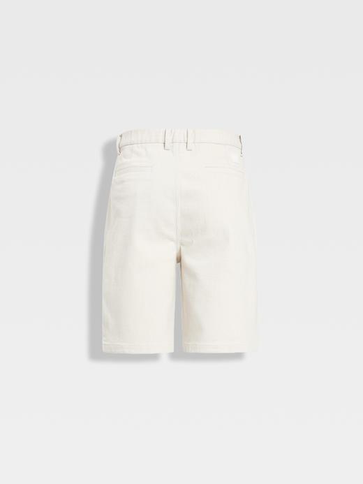 callisto糯米白棉混纺微阔休闲短裤 商品图1