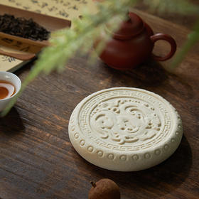 巴蜀汉陶·四神兽汉瓦当干泡壶承 | 沉淀岁月痕迹，古朴韵味有艺术感，还能咕嘟嘟吸水【新款荷韵茶盘 ,预售15天发】
