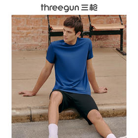 Threegun三枪 【高支凉感棉】圆领男士短袖T恤-23467A211