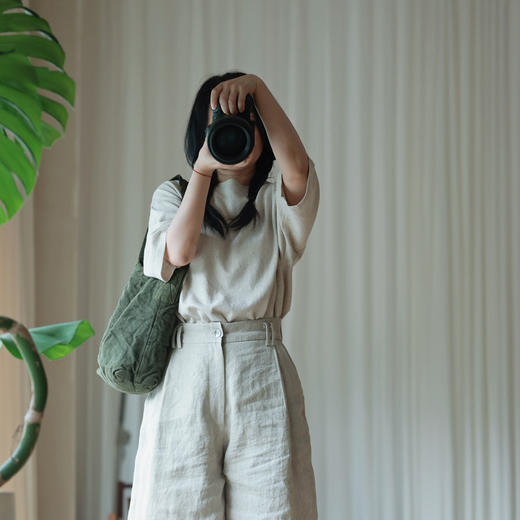 三色棉麻针织短袖T恤 商品图9