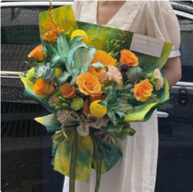 仿石纹牛皮纸 10张/包（黄恋绿）