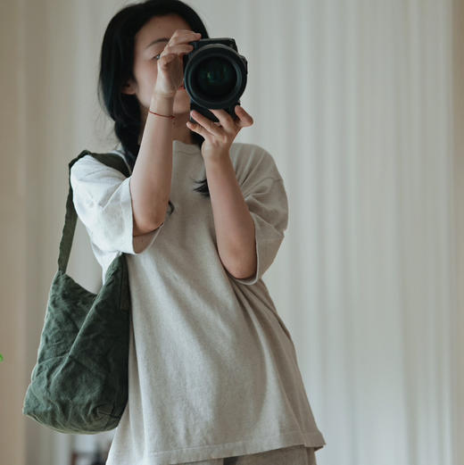 三色棉麻针织短袖T恤 商品图8