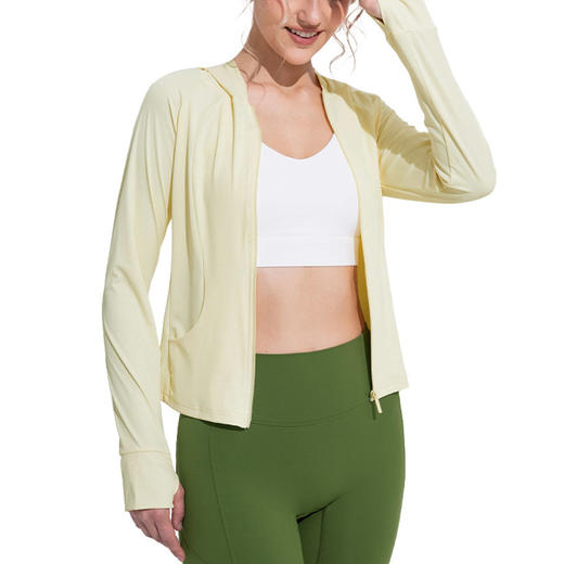 跃牌【欲动春风】系列 女夏防紫外线长袖凉感冰丝防晒衣修身显瘦户外透气跑步运动外套D16001 商品图4