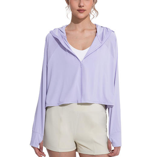 跃牌【欲动春风】系列 夏季防晒衣女黑胶帽檐冰丝防紫外线外套户外运动防晒服D16003 商品图4