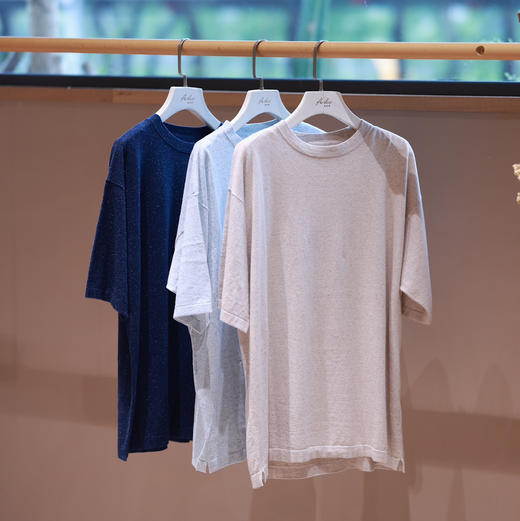 三色棉麻针织短袖T恤 商品图0