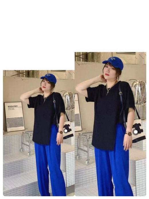 【诗铭洛可】W816 不规则波浪泡泡纹针织T恤 商品图1