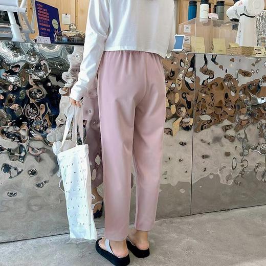 【诗铭洛可】W401 烟管裤65%黏胶纤维松紧腰超显瘦老爹裤B19-2 商品图1