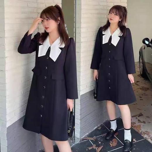 【诗铭洛可】XC7621连衣裙拼色小香风长袖裙 商品图2