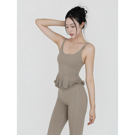 跃牌【禅语梵心】空气感拼纱美背花边瑜伽背心带胸垫普拉提健身文胸运动内衣女WX5502 商品图2