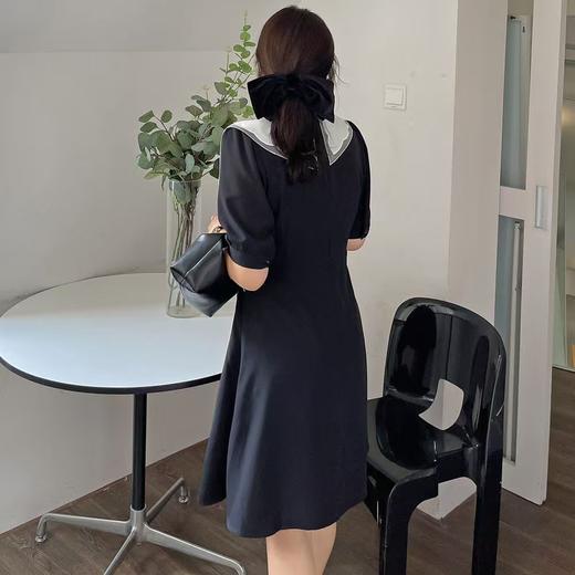 【诗铭洛可】XC2285 连衣裙短款赫本风拼色娃娃领裙子A13-2/B13-2 商品图2