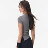 跃牌【禅语梵心】凉感透气抗菌不对称收腰运动上衣女短袖T恤DX5455 商品缩略图1