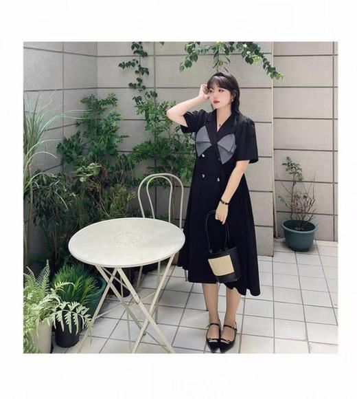 【诗铭洛可】XCY829小香风撞色长款连衣裙A12-2 商品图4