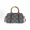 TORY BURCH 汤丽柏琦 T Monogram 经典品牌标志印花 棉 单肩斜挎手提包 小号 女款 海军蓝 商品缩略图0