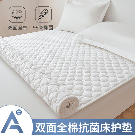 自然醒酒店双面全棉抗菌床褥软垫纯棉薄款床褥子可水洗席梦思防滑保护垫隔脏垫被LN 商品图3
