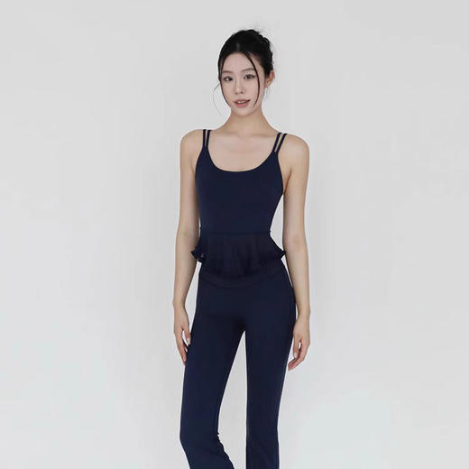 跃牌【禅语梵心】高腰花边显瘦烟管八分裤修身瑜伽裤女提臀跑步运动裤健身裤CK3275 商品图4