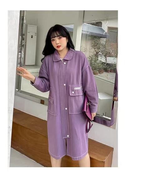 超级福利【诗铭洛可】2026XC7558 工装明线牛仔可抽绳风衣外套 商品图1