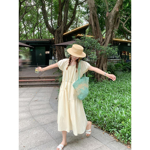 <曾小咸推荐>度假风方领绝美长款减龄连衣裙 商品图2