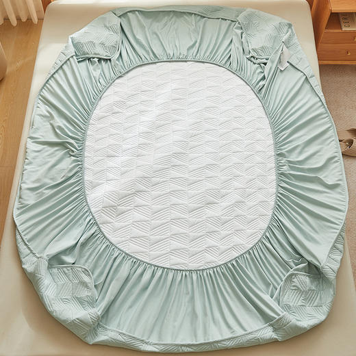 自然醒贴身氧乐棉防污抗菌抑菌床笠床垫保护套家用夹棉床笠防尘保护套罩1.5床笠防滑1.8床单件床垫套LN 商品图7