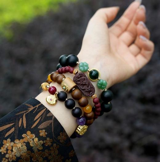 （两件至高立减148元）后辰·东方传统色香养手串，中国传统香气多巴胺首饰，腕间藏青山，呼吸皆自然 商品图0