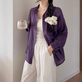 COICI紫色苎麻衬衫 | 今年夏天流行“紫色衬衫”，太显白了！【5-7天（不含周末）发货】