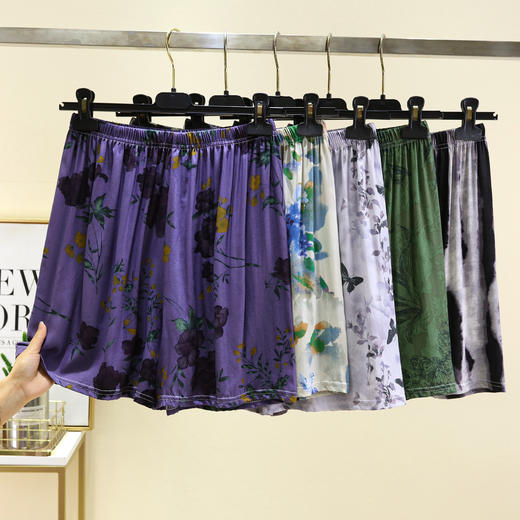 丁摩 新款居家短裤棉绸睡裤女夏季松紧腰短裤可外穿人造棉5ZF-2539 商品图2