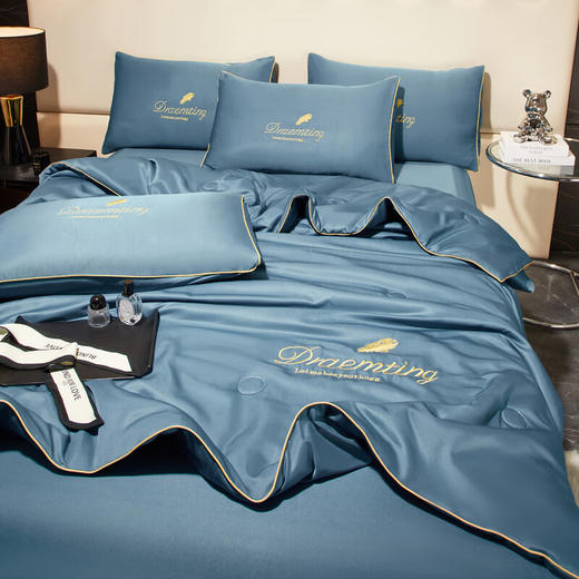 【分仓直发包邮】浪莎水洗冰丝夏被-蓝LSXB0010 商品图1