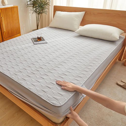 自然醒贴身氧乐棉防污抗菌抑菌床笠床垫保护套家用夹棉床笠防尘保护套罩1.5床笠防滑1.8床单件床垫套LN 商品图13